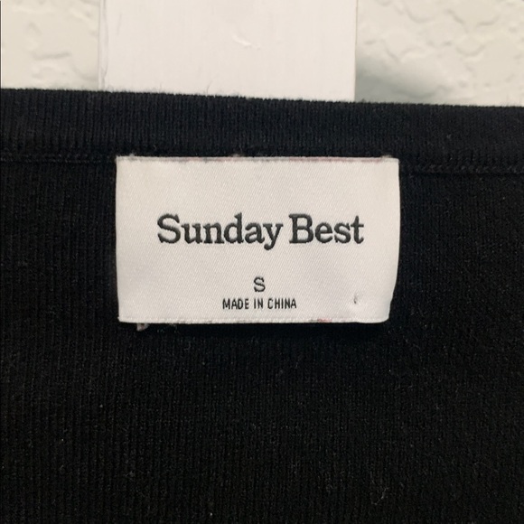 Sunday Best Aritzia Samantha Black Tie Front Cropped Cardigan Sweater Size Small - Picture 2 of 7